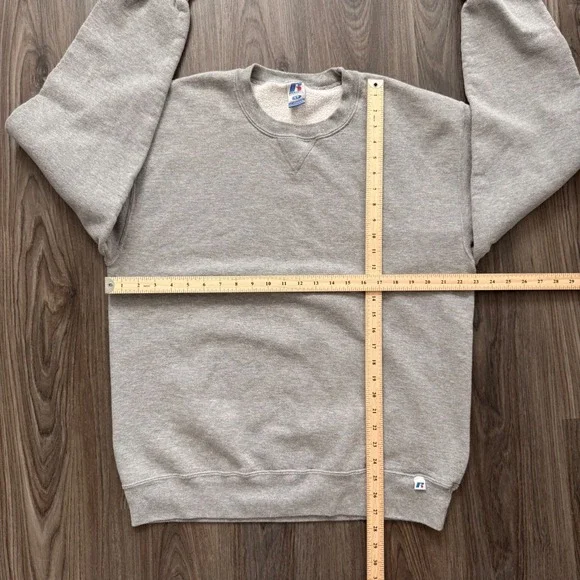 Russell Athletic Dri-Power Crewneck Sweatshirt Mens LT Gray V-Stitch Vintage - Picture 4 of 6